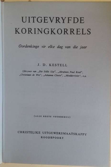 Uitgevryfde koringkorrels deur dr JD Kestell