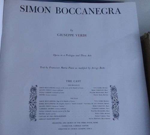 Simon Boccanegra by Verdi 3 LP Box