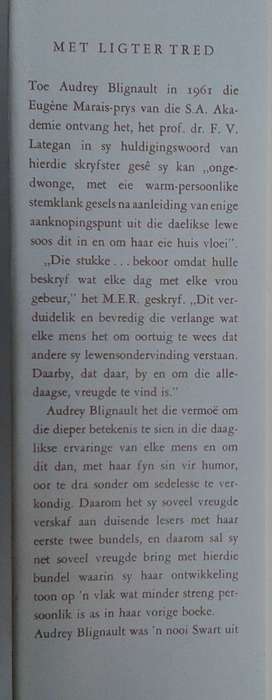 Met ligter tred deur Audrey Blignault