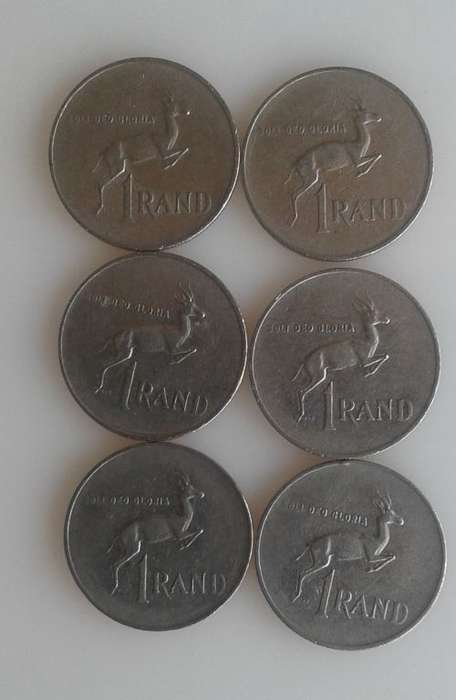 6 x Old SA R1 coins (1979)