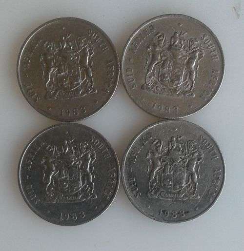 4 x Old SA R1 coins (1983)
