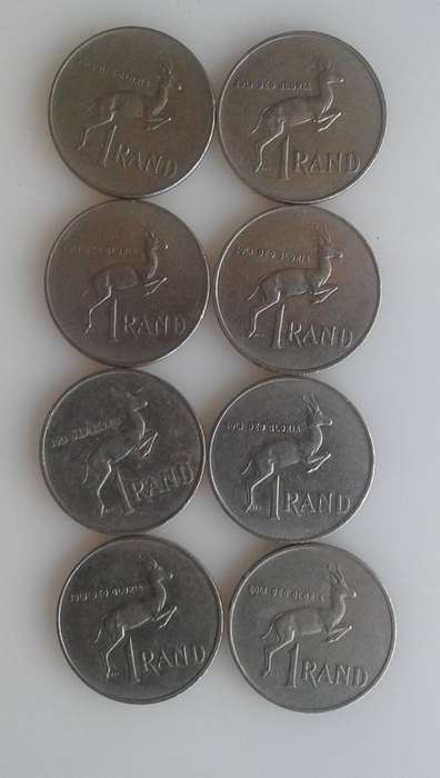 8 x Old SA R1 coins