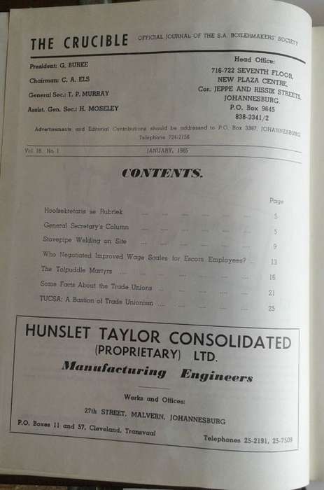 The Crucible vol 18 January 1965 (SA Boilermakers society)