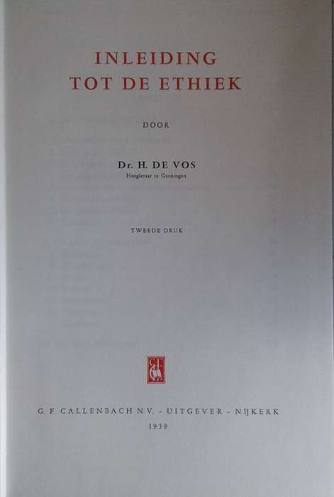 Inleiding tot de ethiek 1959