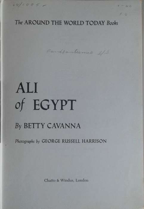 Ali of Egypt by Betty Cavanna