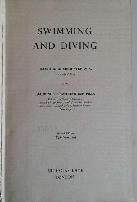 Swimming and diving by David A Armbruster