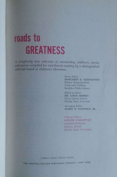 The young folks shelf of books no 8 (Roads to greatness)
