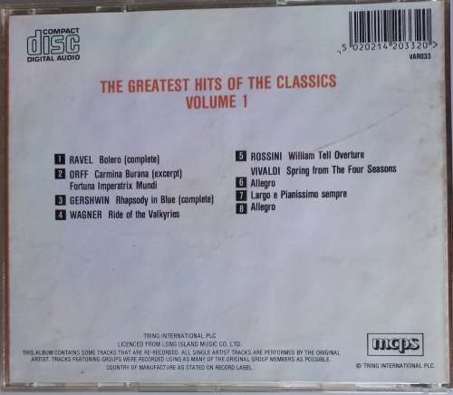 Greatest hits of the classics volume 1 cd