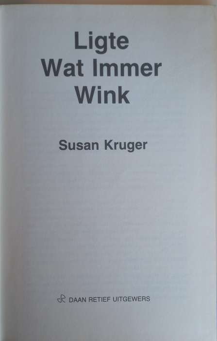 Ligte wat immer wink deur Susan Kruger
