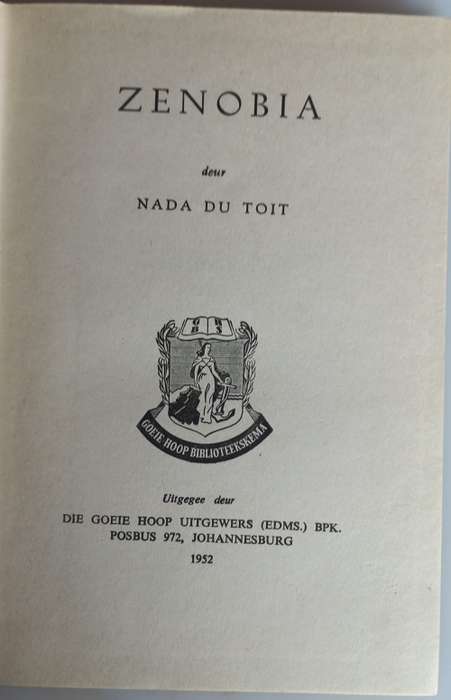 Zenobia deur Nada du Toit