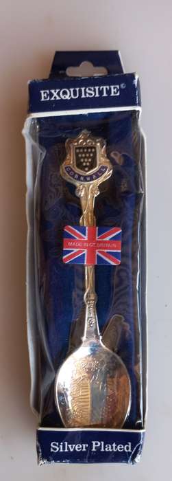 Exquisite Cornwall silver plated souvenir spoon