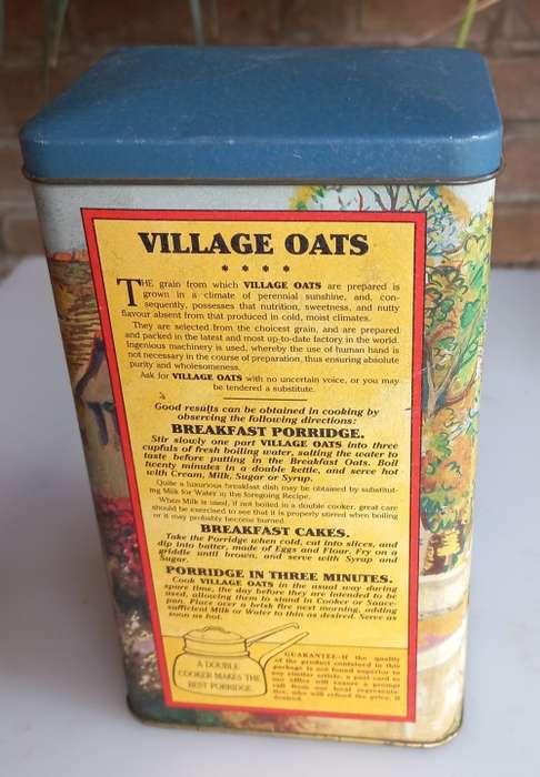 Vintage Olde Village breakfast oats tin
