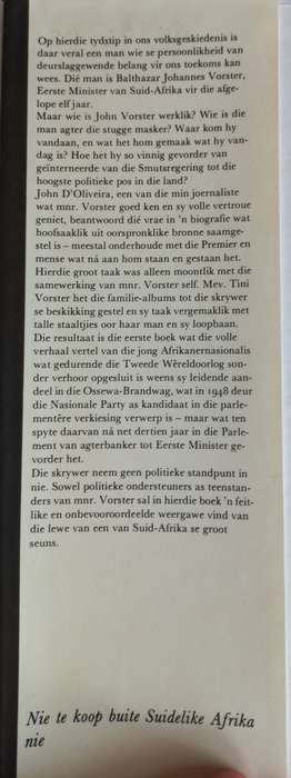 Vorster - die mens deur John D`Oliveira