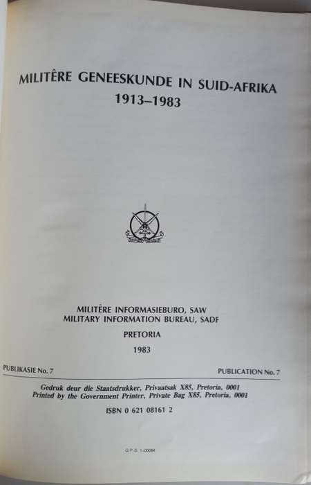 Militere geneeskunde in Suid-Afrika 1913-1983