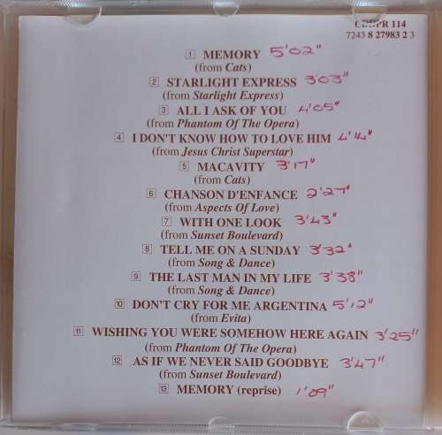 Shirley Bassey  sings the songs of Andrew Lloyd Webber cd