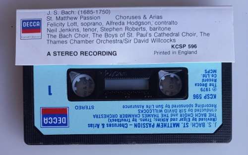 JS Bach St. Matthew passion tape