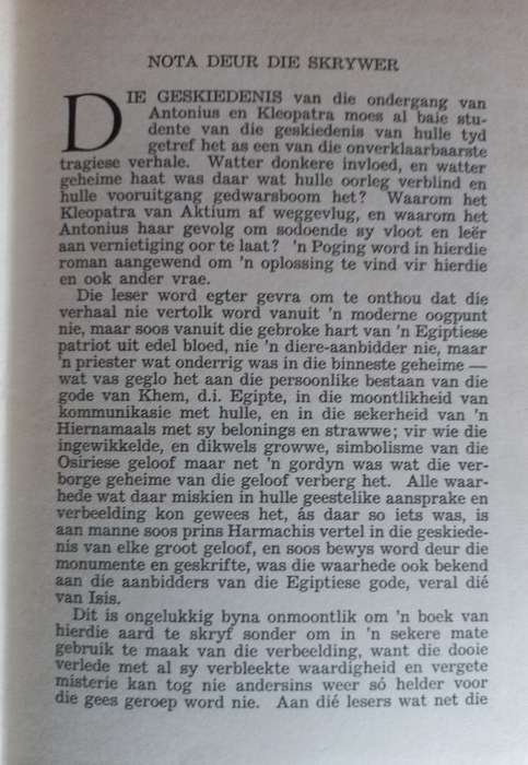 Kleopatra en Antonius deur H Rider Haggard in Afrikaans vertaal deur Johan Viljoen