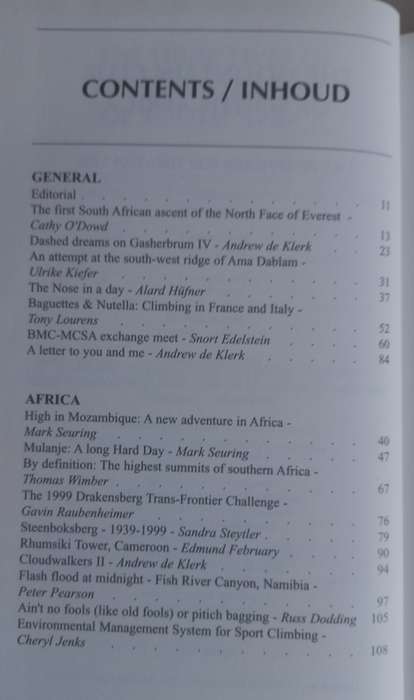 Die joernaal van die bergklub van Suid-Afrika 1999