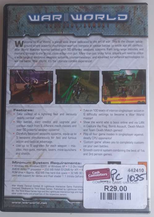War world tactical combat PC
