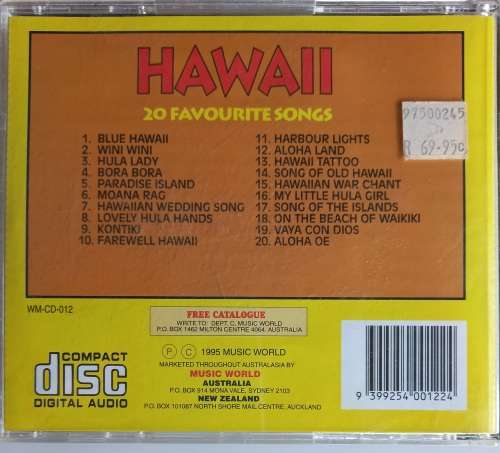 Hawaii 20 favourite songs cd