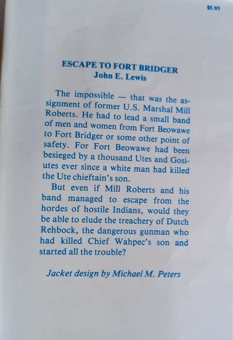 Escape to Fort Bridger by John E Lewis