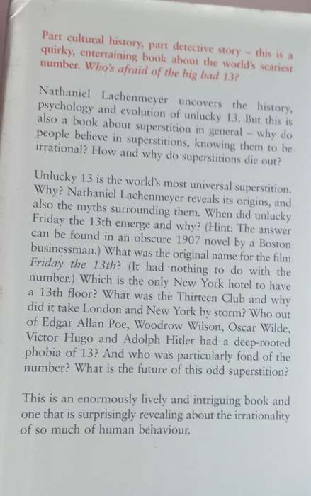 13 The world`s most popular superstition by Nathaniel Lachenmeyer