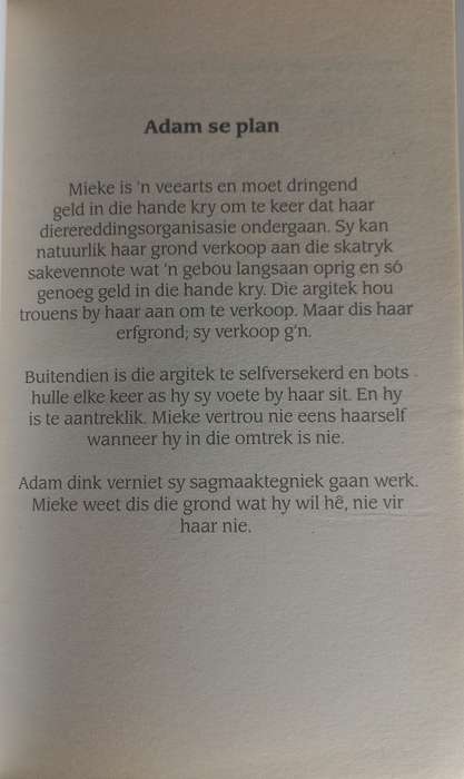 Adam se plan deur Jacolet van den Berg ( Romanza)