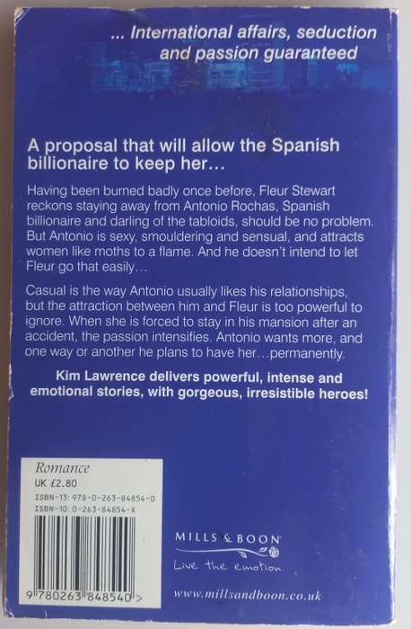 The Spaniard`s pregnancy proposal by Kim Lawrence (Mills & Boon)