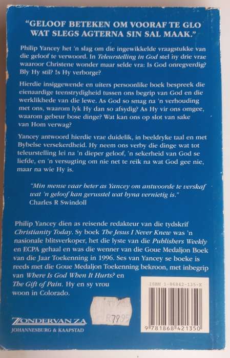Teleurstelling in God deur Philip Yancey