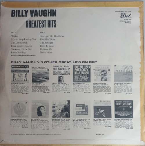 Greatest hits by Billy Vaughn LP