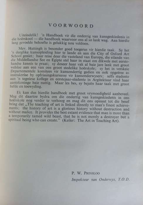 Kunswaardering deur ASJ Hattingh