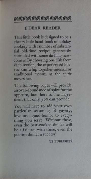 The holiday cook book