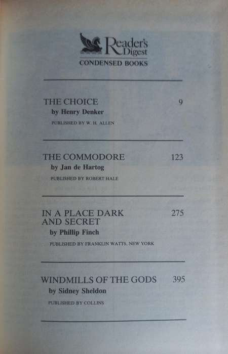 Reader`s digest condensed book: The choice, The commodore, In a place dark and secret