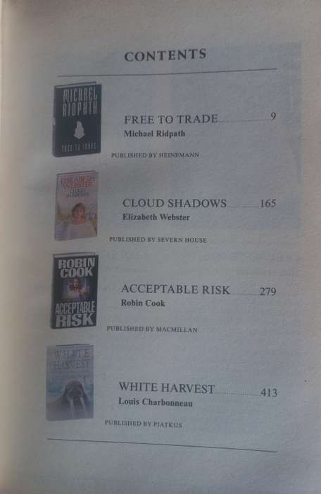Reader`s digest condensed book: Free to trade, Cloud shadows, Acceptable risk