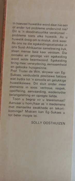 Eg-sukses deur prof Truter de Witt