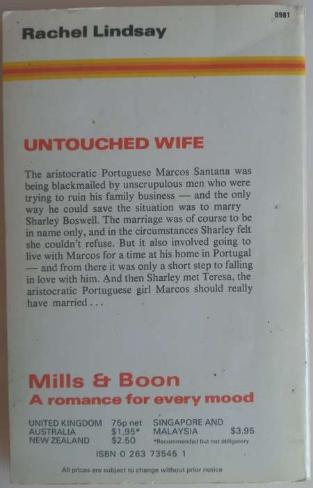 Untouched wife by Rachel Lindsay (Mills & Boon)