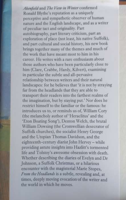 From the headlands by Ronald Blythe