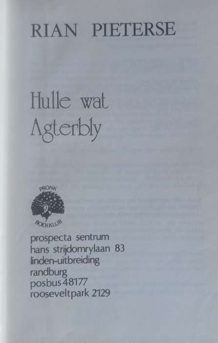 Hulle wat agterbly deur Rian Pieterse