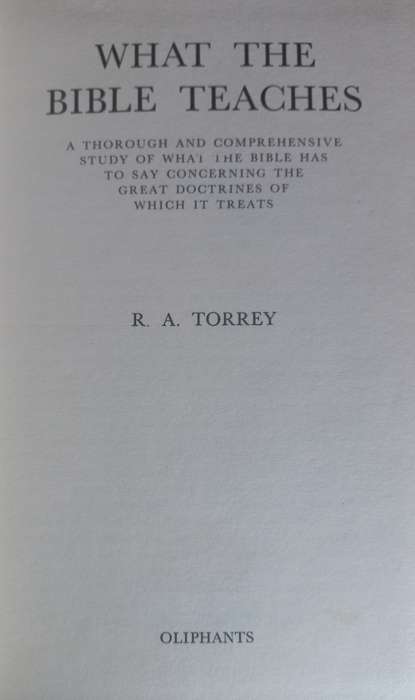 What the Bible teaches by RA Torrey
