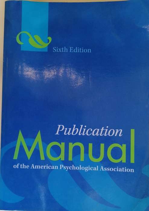 Publication manual of the American Psychological association