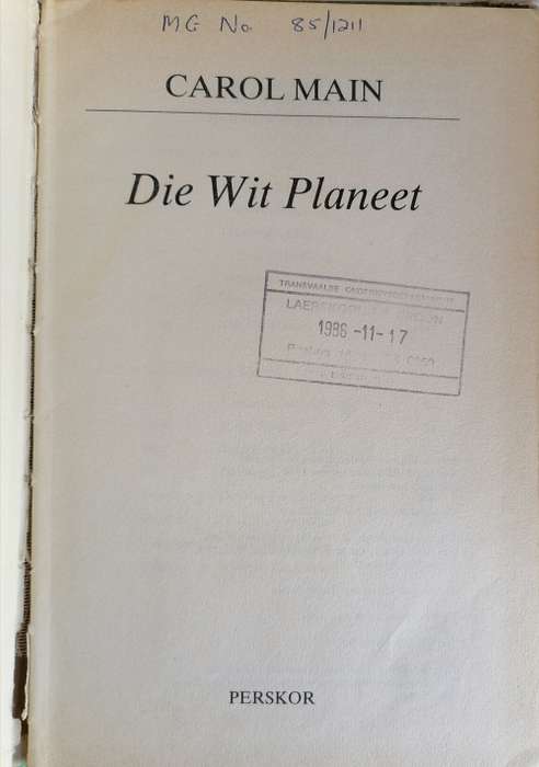 Die wit planeet deur Carol Main