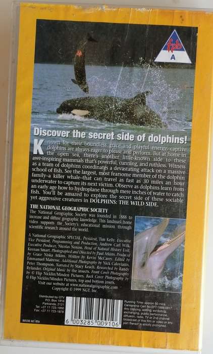 National Geographic Dolphins the wild side VHS
