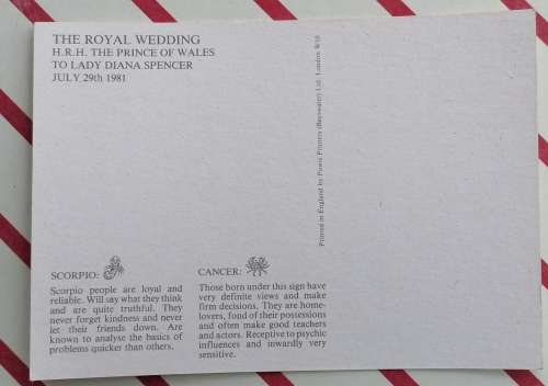 Royal wedding postcard