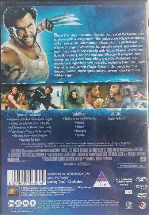 X-men origins wolverine dvd