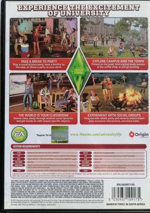 The Sims 3: University life expansion pack PC