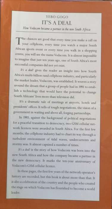 It`s a deal, how Vodacom became a partner in the new South Africa