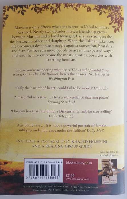 A thousand splendid suns by Khaled Hosseini
