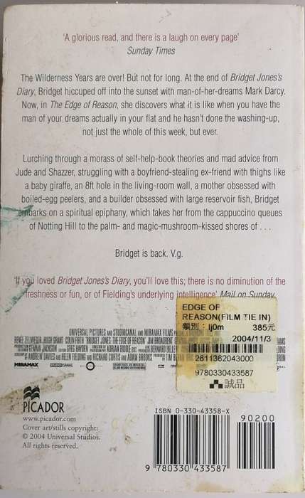 Bridget Jones, The edge of reason by Helen Fielding
