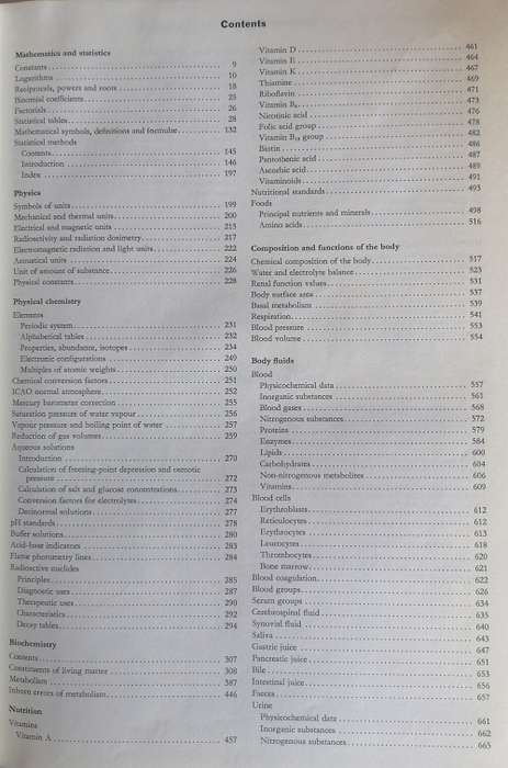 Scientific tables