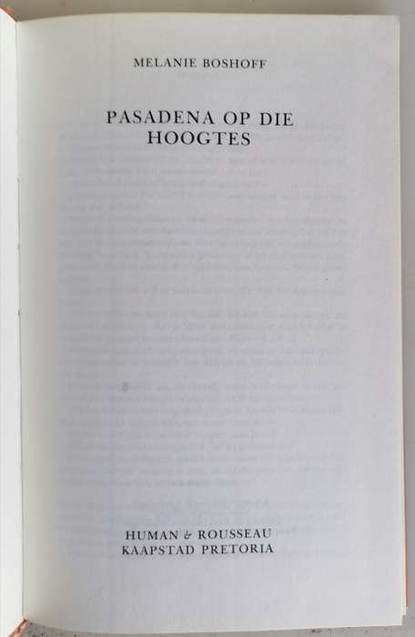 Pasadena op die hoogtes deur Melanie Boshoff